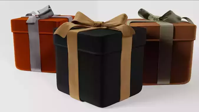 Giftbox three gift boxes with ribbons
