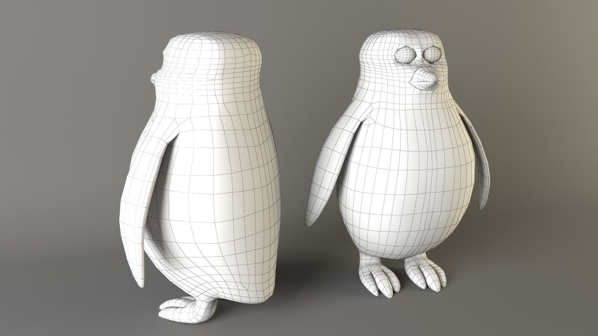 Realistic Penguin 3D Model with eyes Low-poly 3D model_3