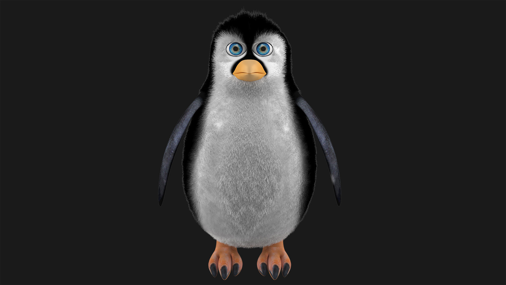 Realistic Penguin 3D Model with eyes Low-poly 3D model_1