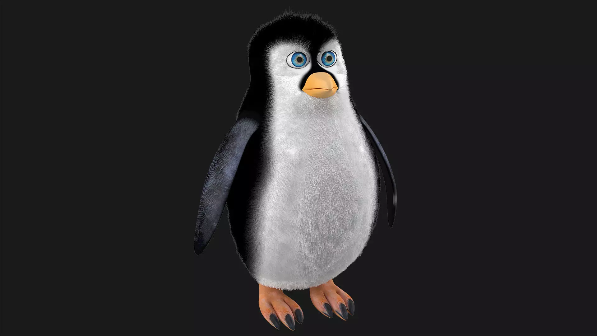 Realistic Penguin 3D Model with eyes Low-poly 3D model_0