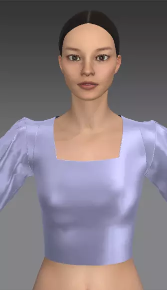 FUTURE GALACTIC BLOUSE METALIC PURPLE LOOK 3D model_0