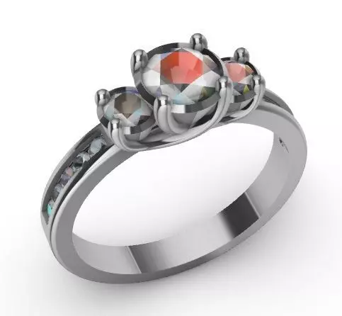Engagement ring 13 gems anillo de compromiso 3D print model