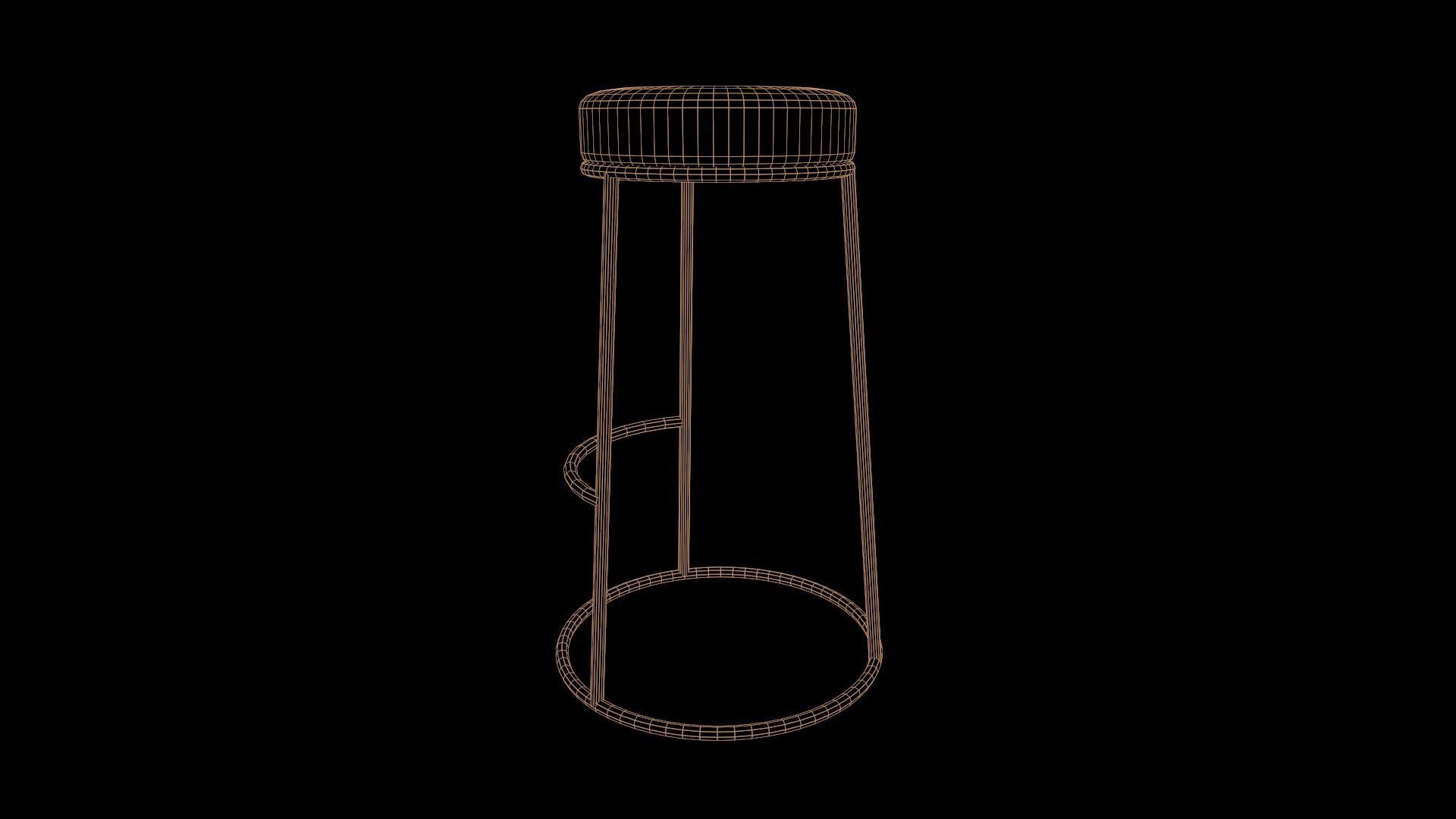 Bar Stool Low-poly 3D model_4