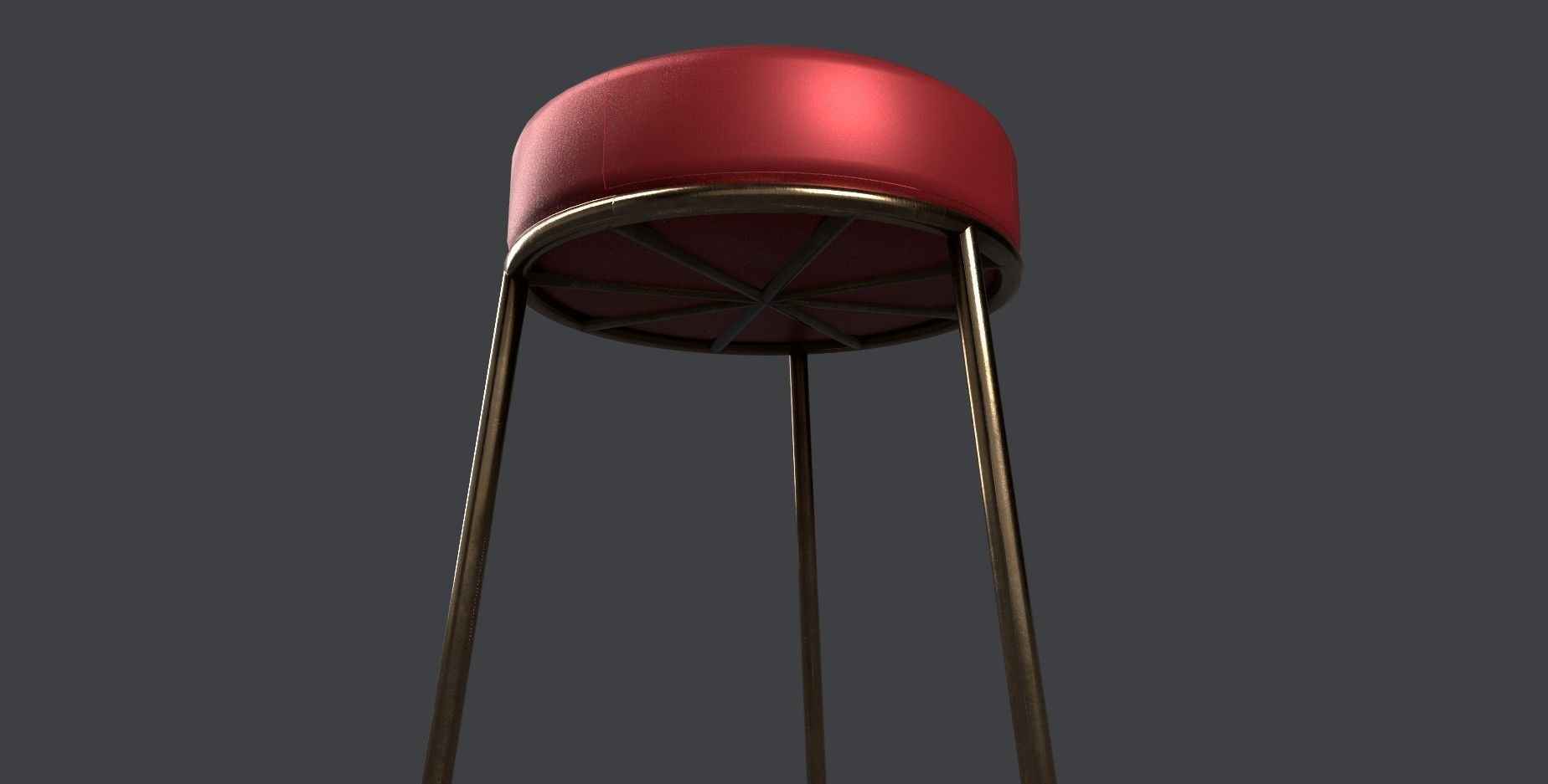 Bar Stool Low-poly 3D model_2