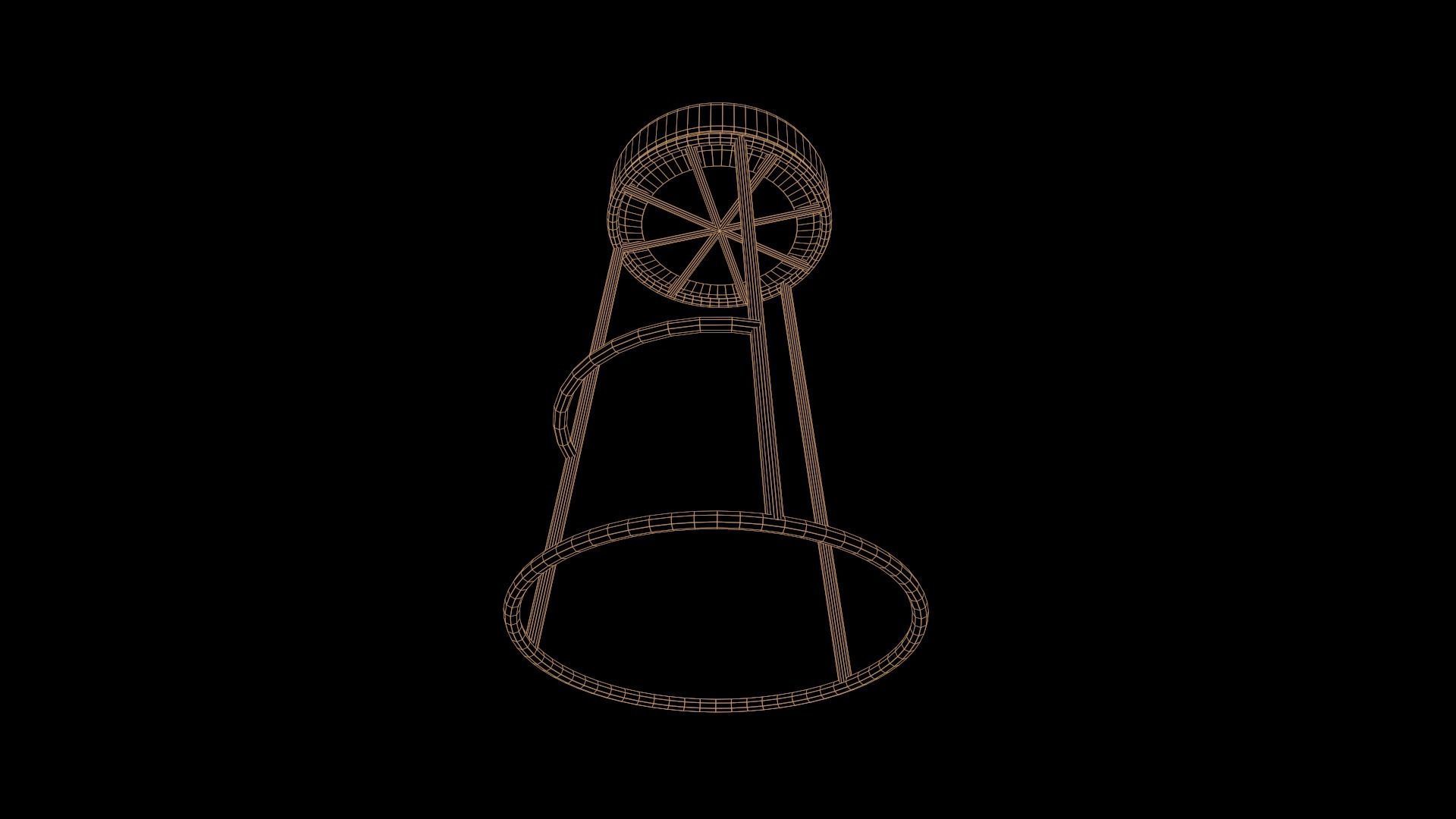 Bar Stool Low-poly 3D model_6