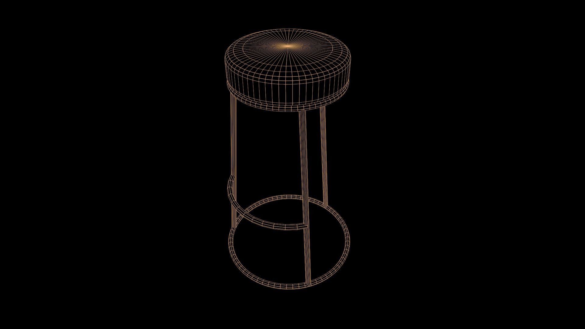 Bar Stool Low-poly 3D model_5