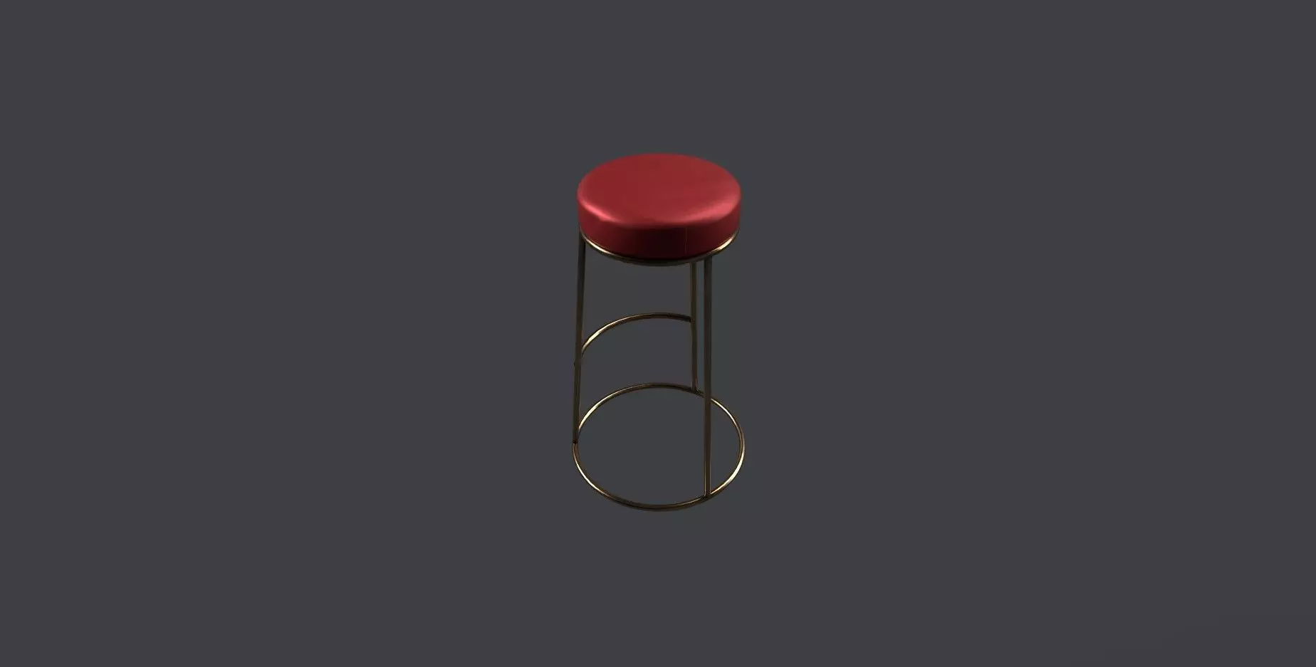 Bar Stool Low-poly 3D model_0