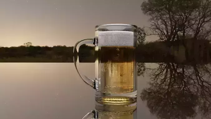 Beer mug with beer in it