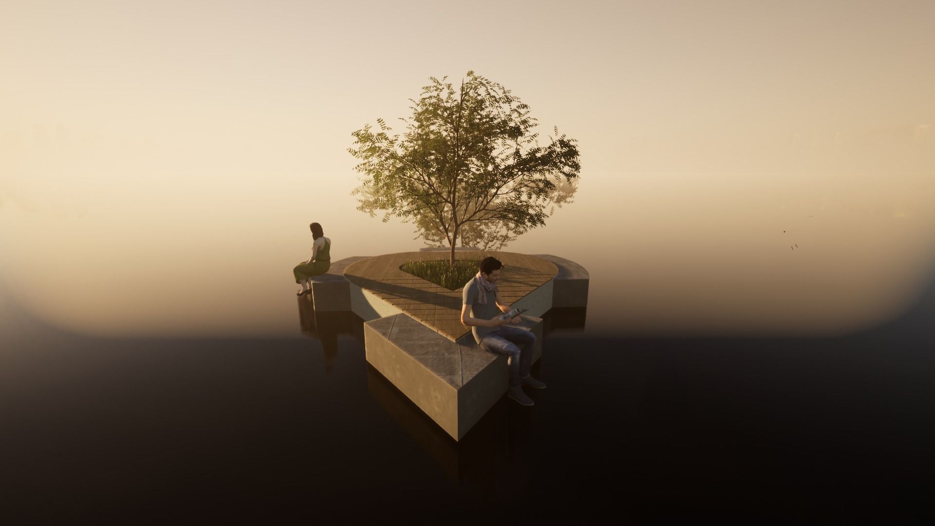 Modern bench design  3D model_1