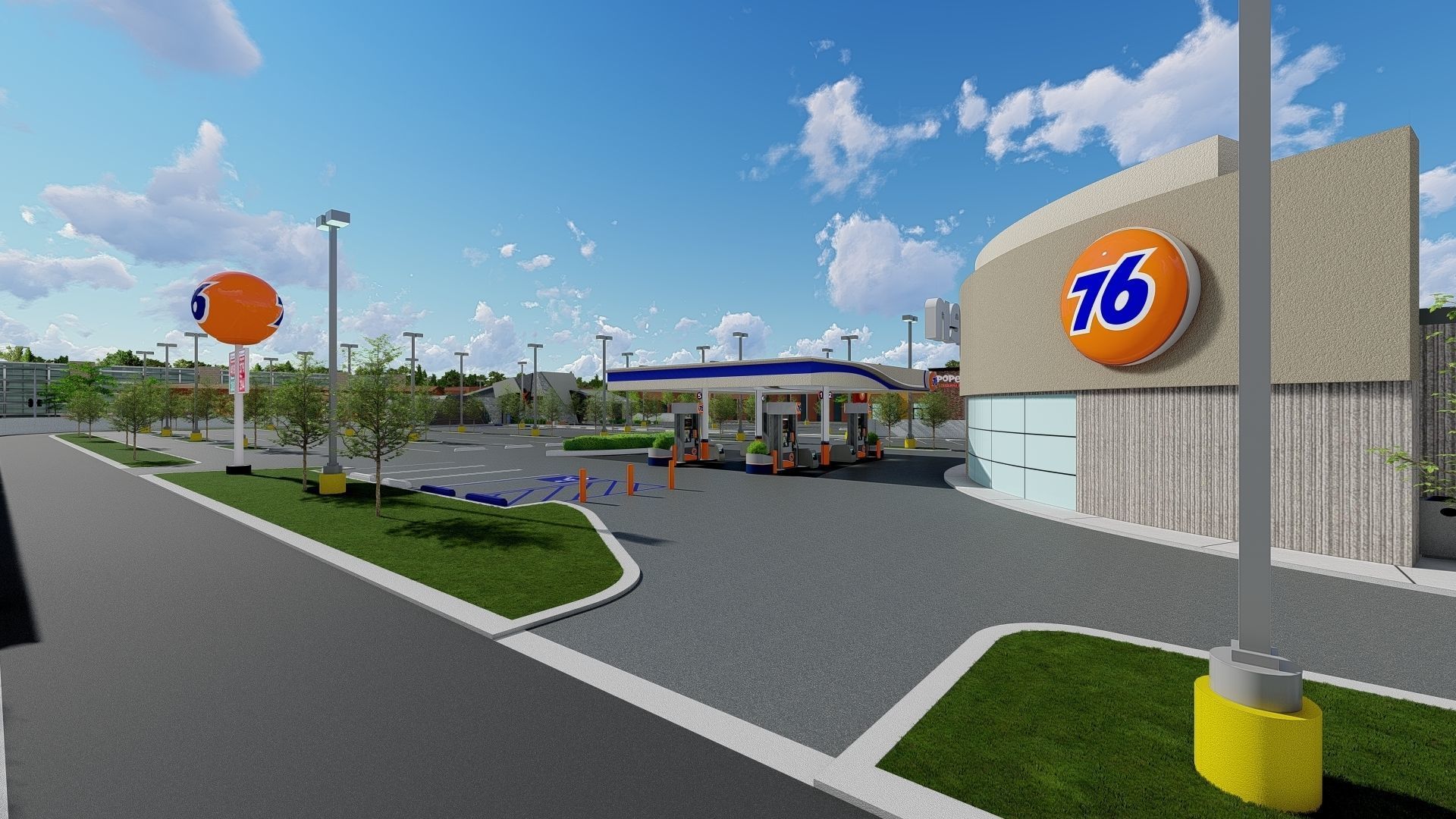 7eleven Gas Station - Updated as obj dae blender and sketchup Low-poly 3D model_15