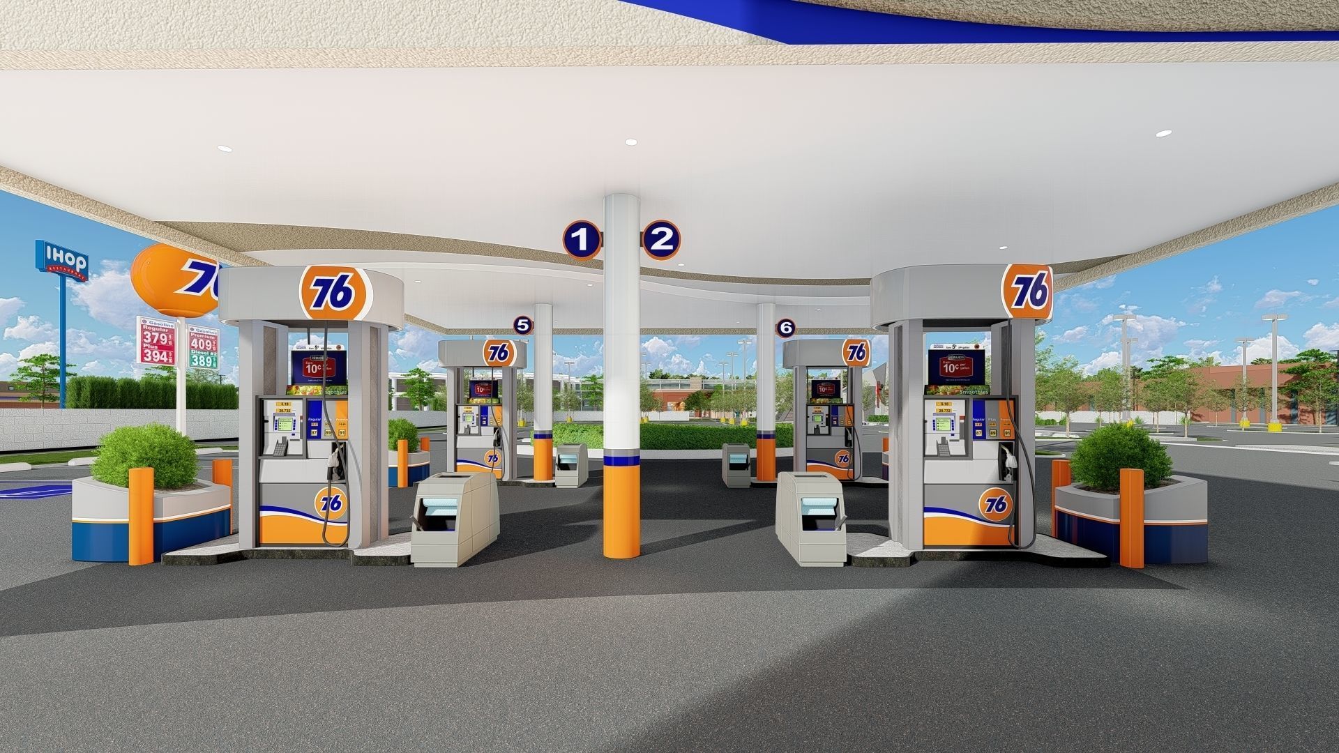 7eleven Gas Station - Updated as obj dae blender and sketchup Low-poly 3D model_16