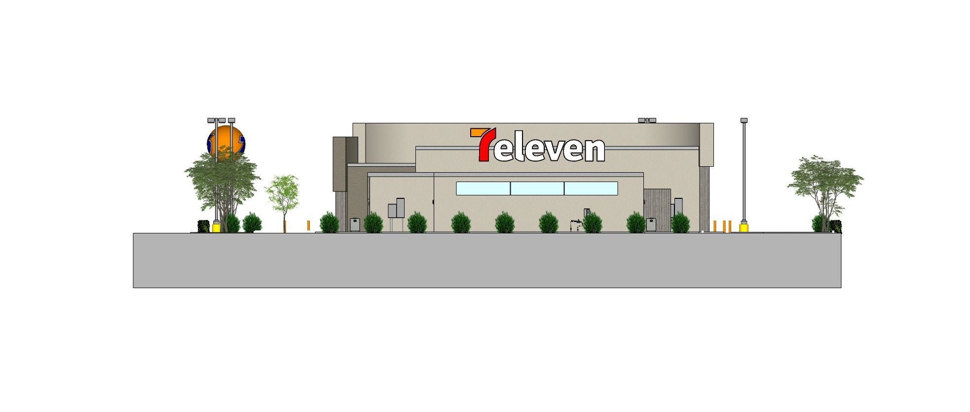 7eleven Gas Station - Updated as obj dae blender and sketchup Low-poly 3D model_25