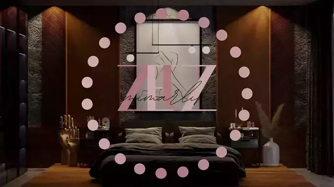 Dark and Cozy Bedroom Scene ZeuzMimarlik