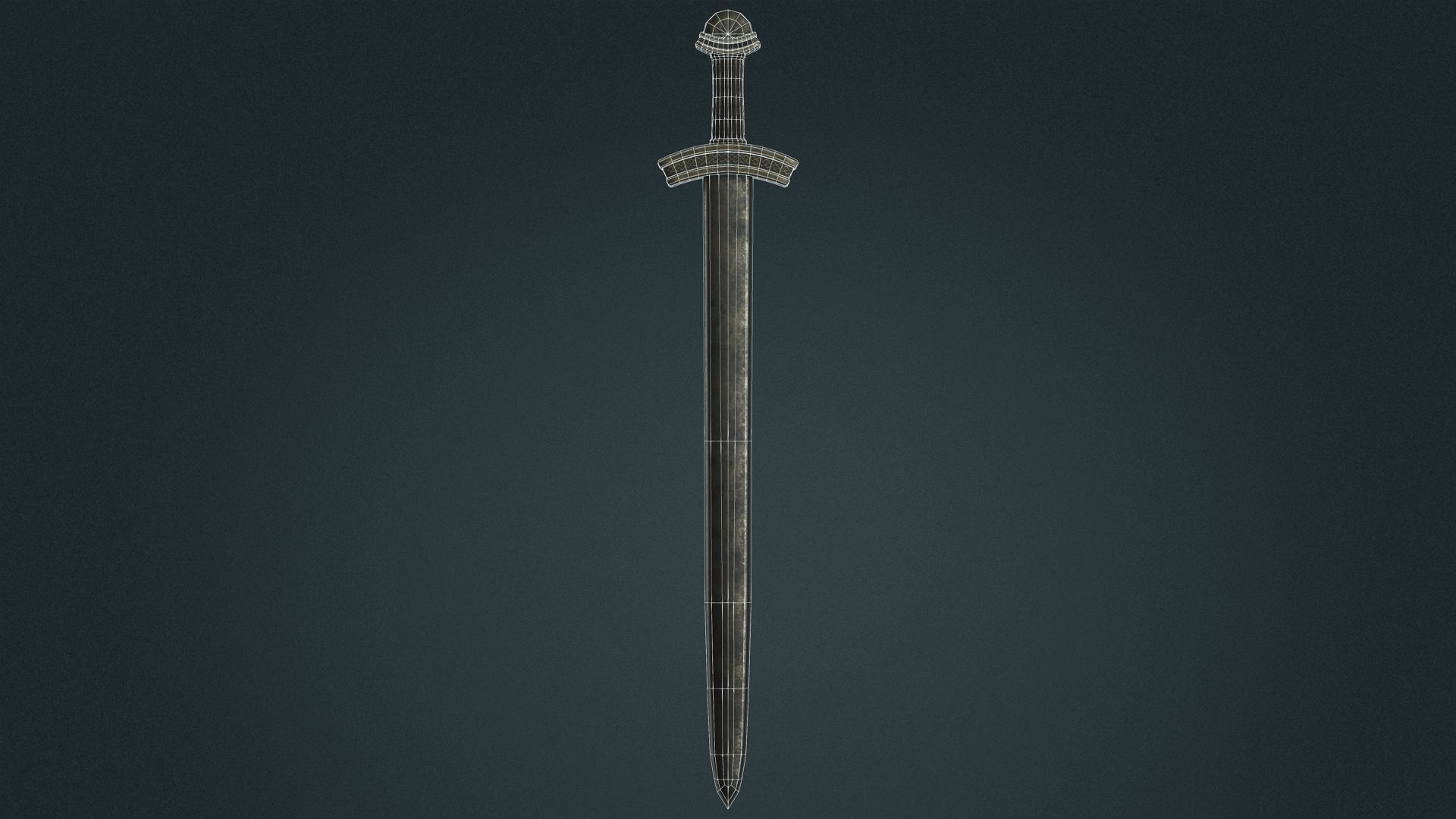 Viking Sword A - Fantasy Weapon Low-poly 3D model_4