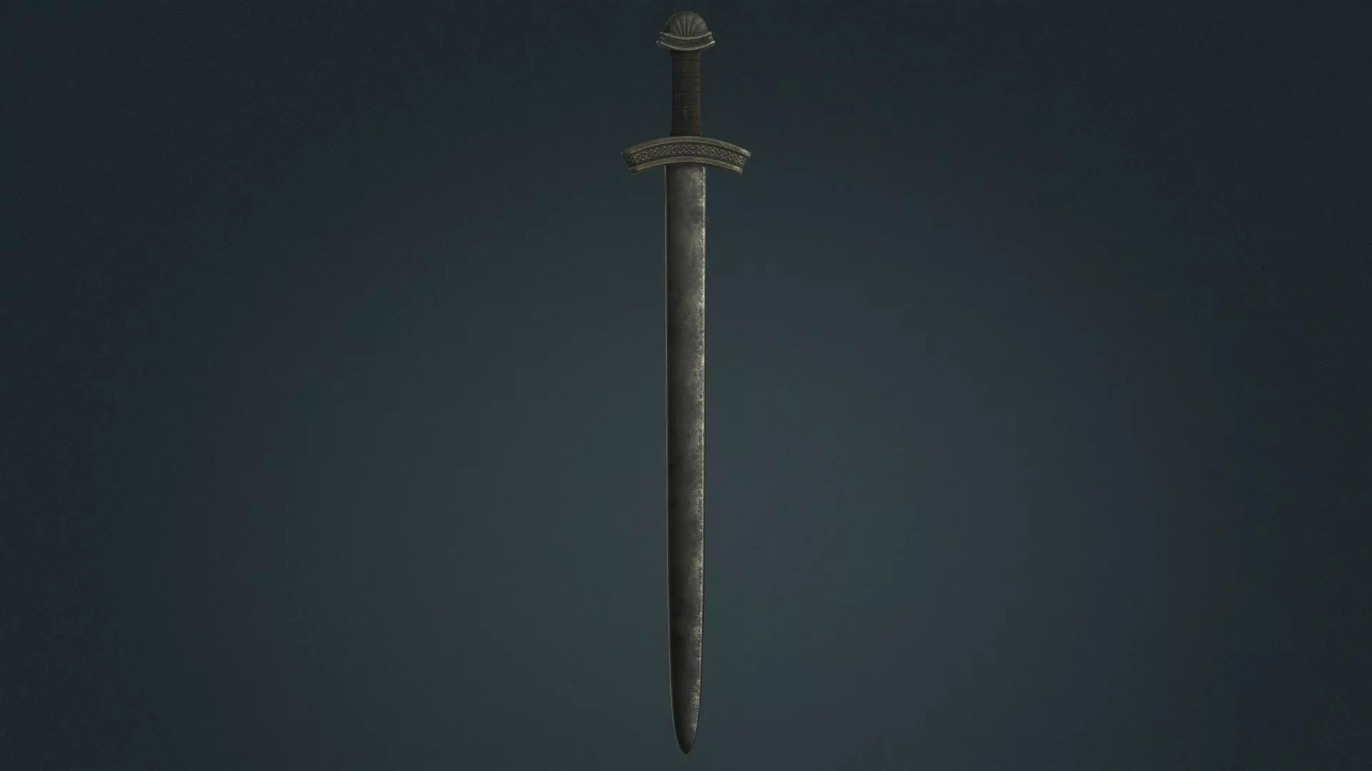 Viking Sword A - Fantasy Weapon Low-poly 3D model_0