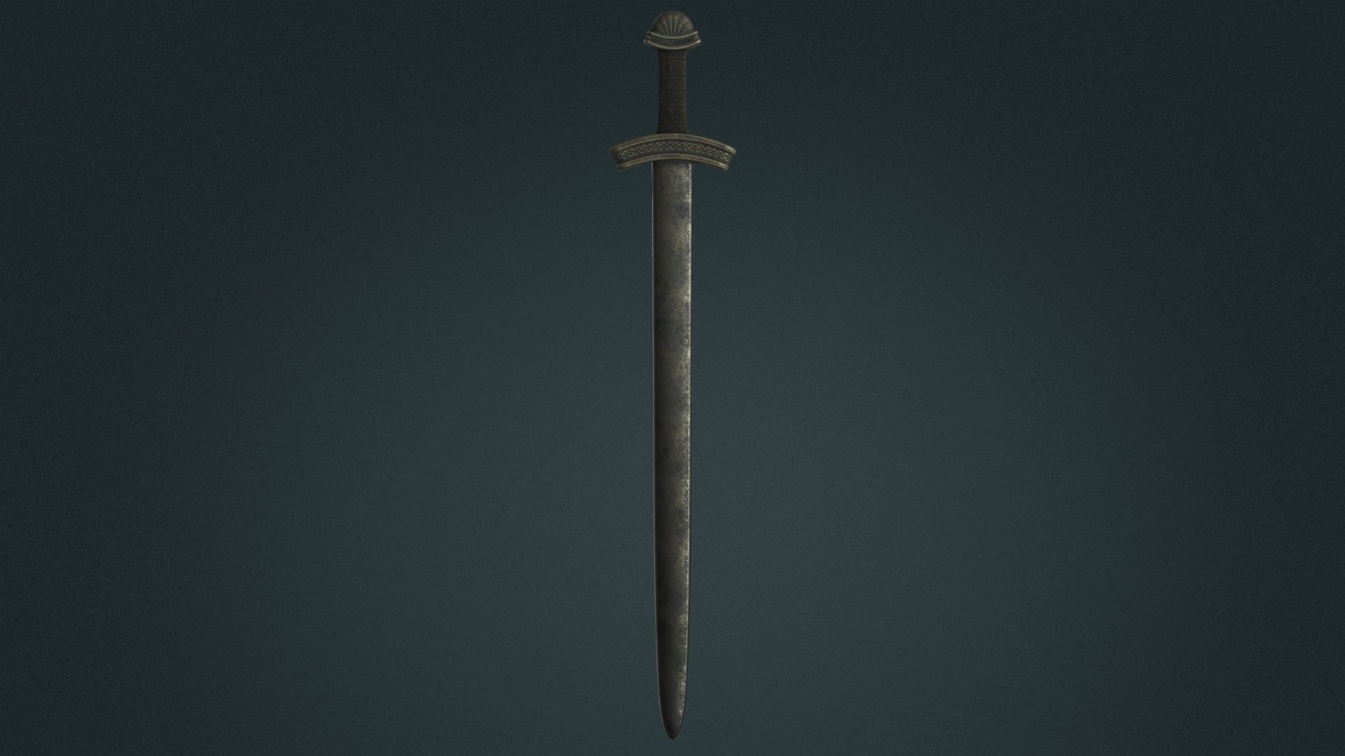 Viking Sword A - Fantasy Weapon Low-poly 3D model_9