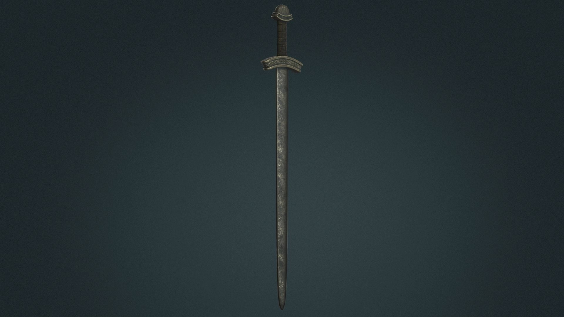Viking Sword A - Fantasy Weapon Low-poly 3D model_1
