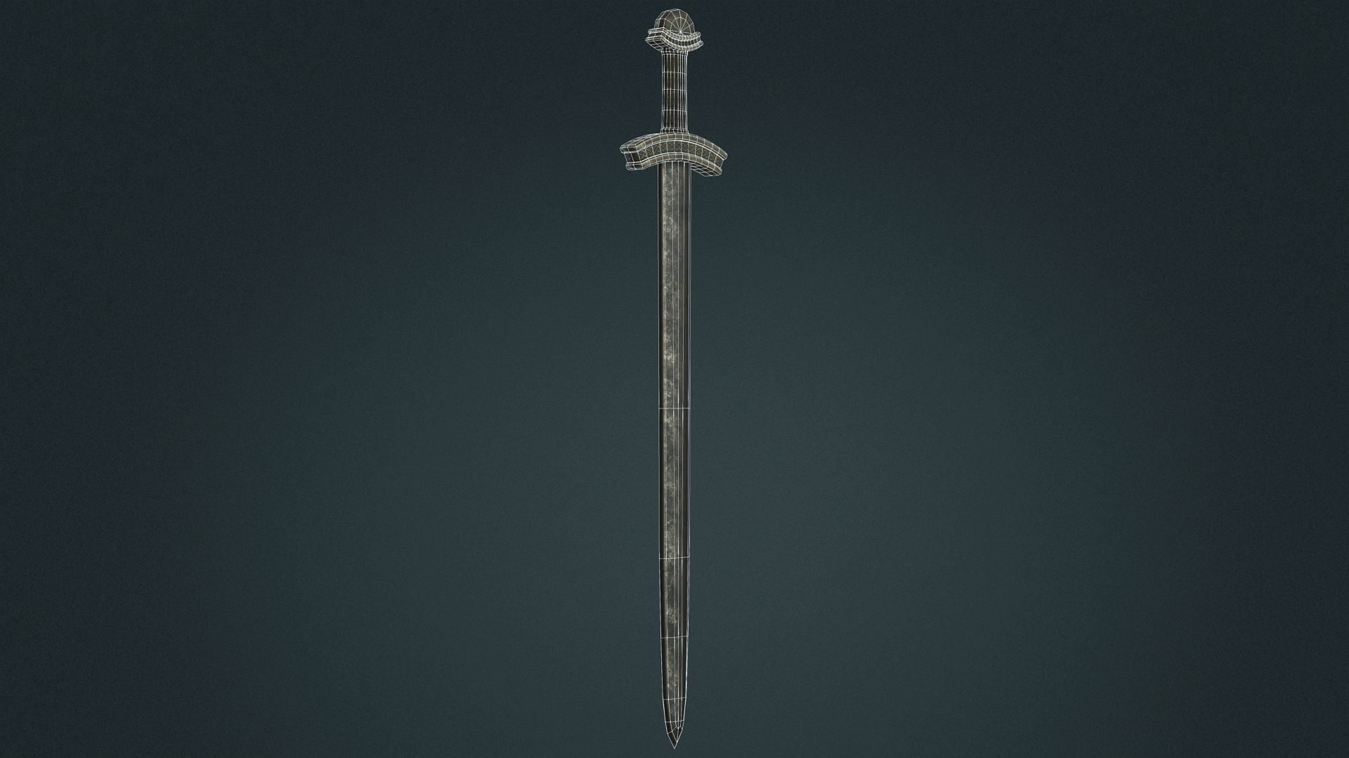 Viking Sword A - Fantasy Weapon Low-poly 3D model_5