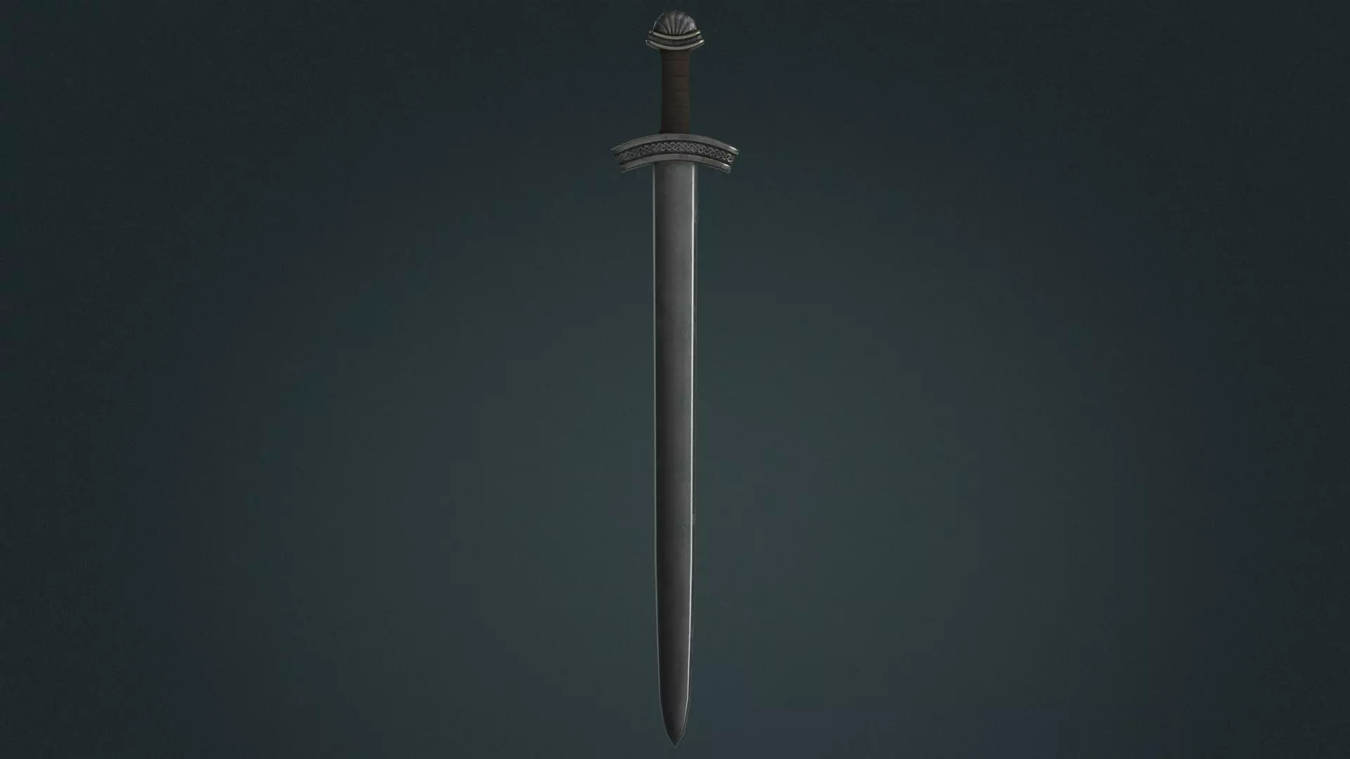 Viking Sword B - Fantasy Weapon Low-poly 3D model_0