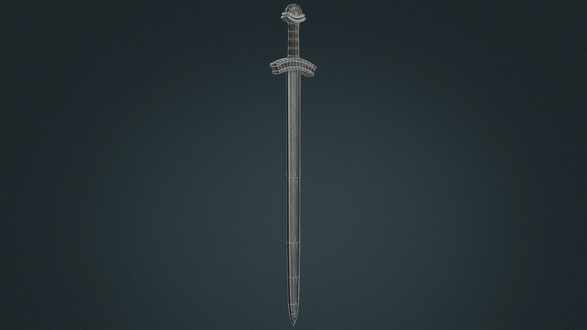 Viking Sword B - Fantasy Weapon Low-poly 3D model_13