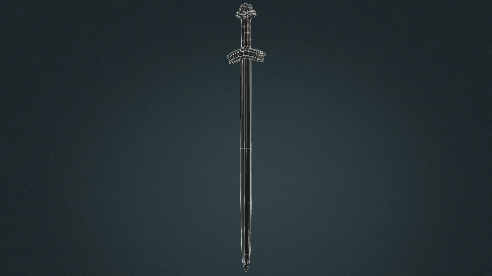 Viking Sword B - Fantasy Weapon Low-poly 3D model_7