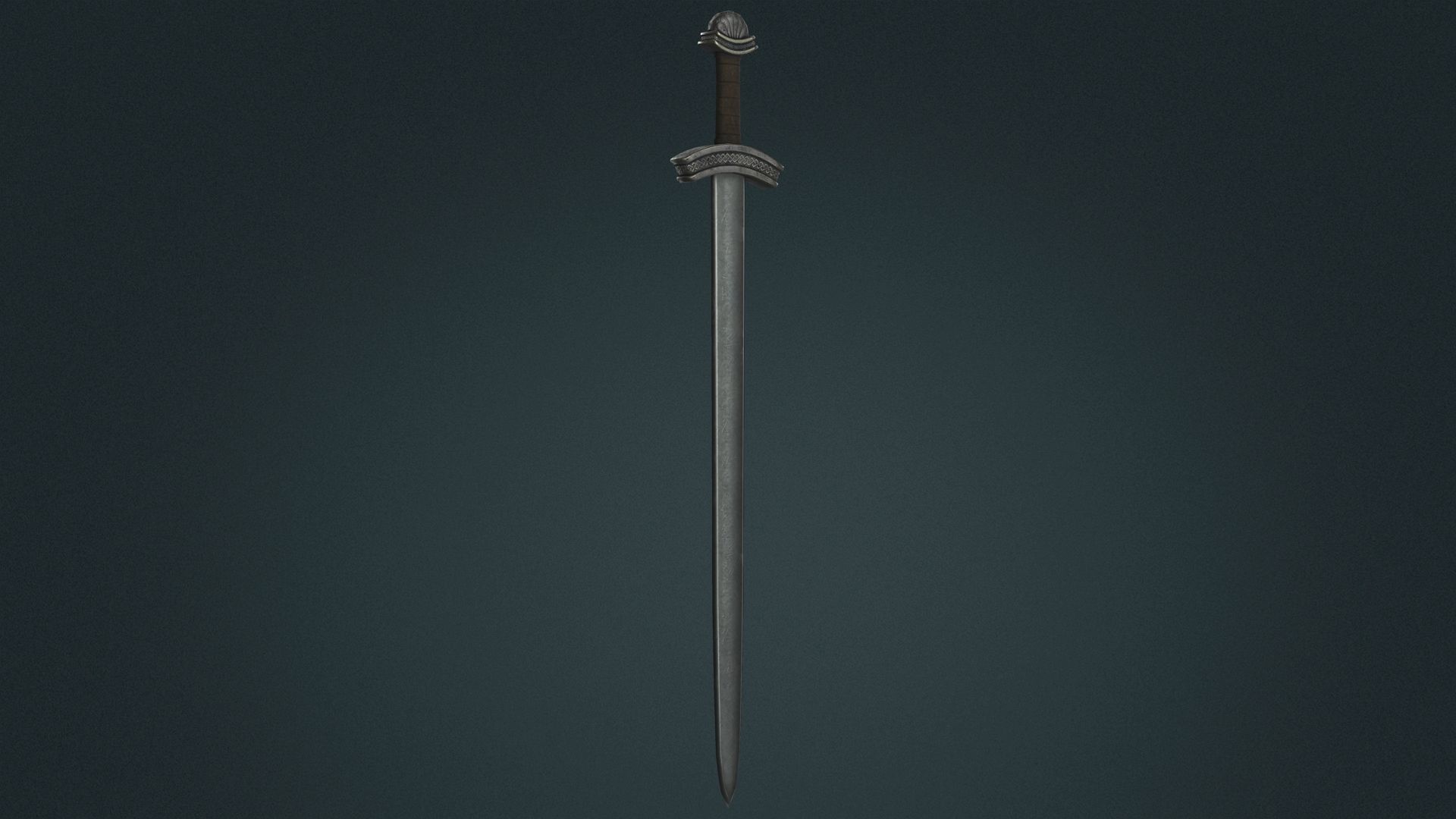 Viking Sword B - Fantasy Weapon Low-poly 3D model_1