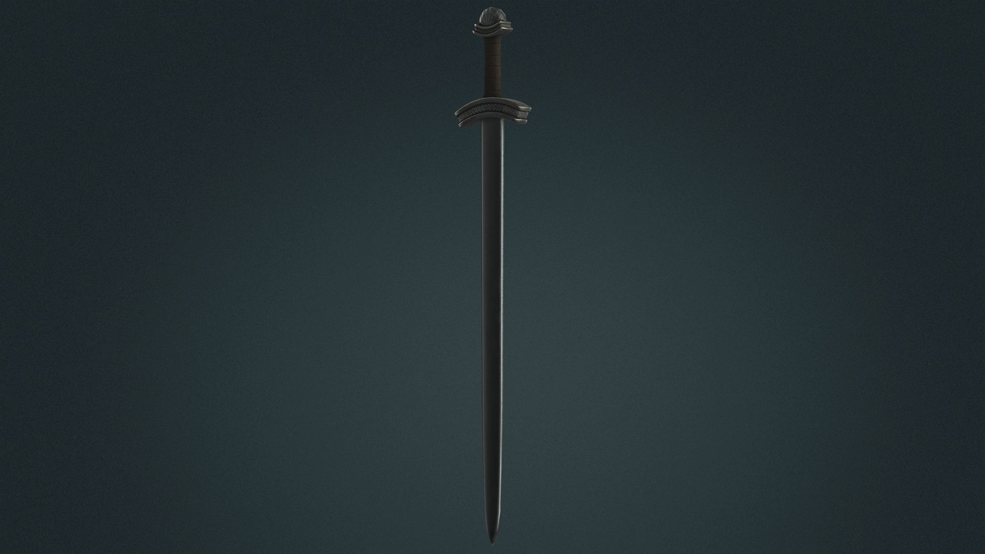 Viking Sword B - Fantasy Weapon Low-poly 3D model_11