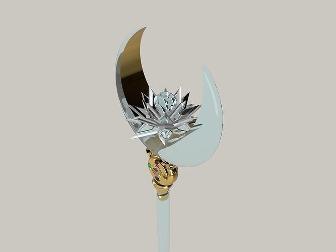 Sailor Moon Wand Moonstick Manga Version Silver Crystal Prop 3D print model