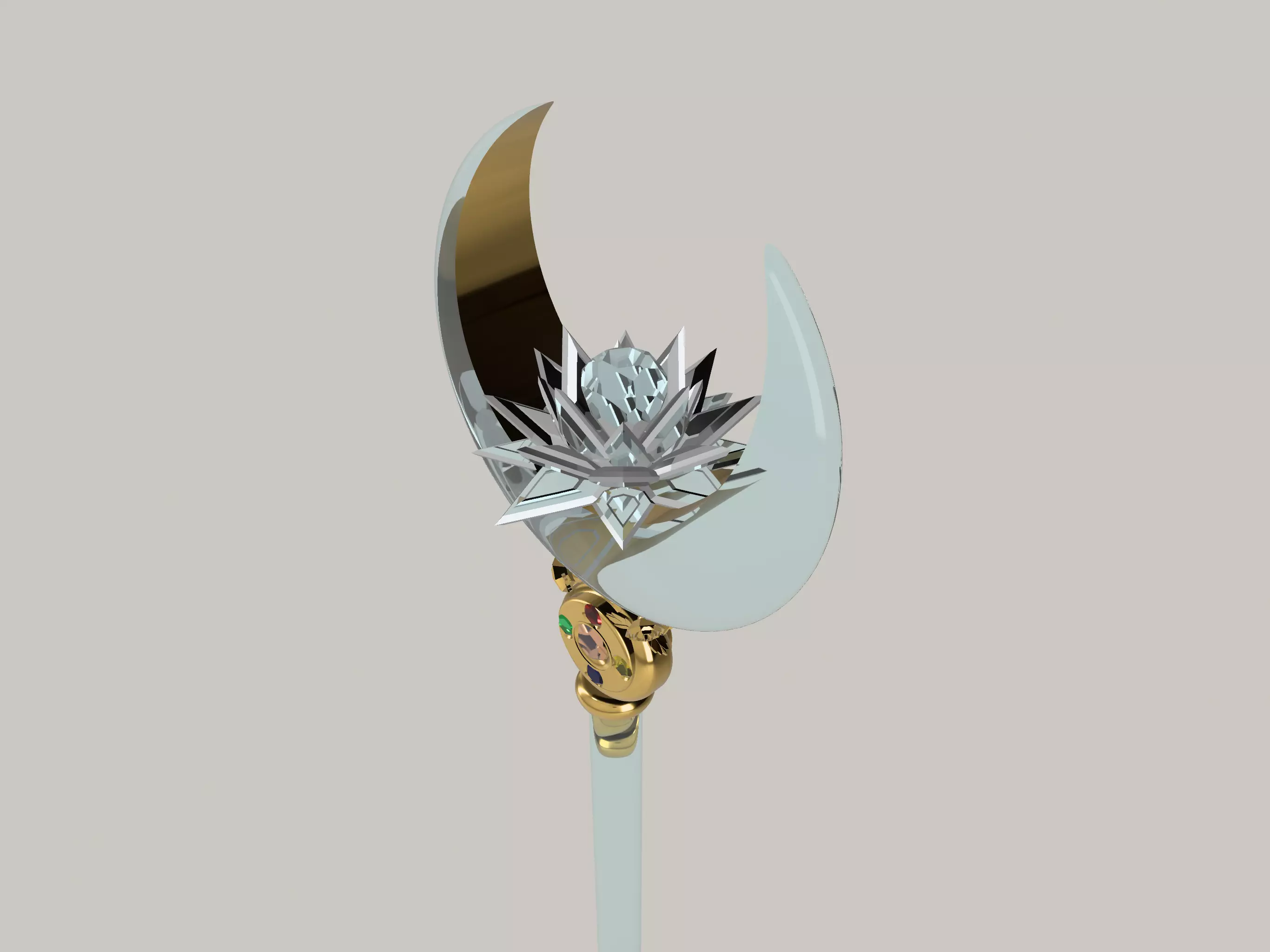 Sailor Moon Wand Moonstick Manga Version Silver Crystal Prop 3D print model