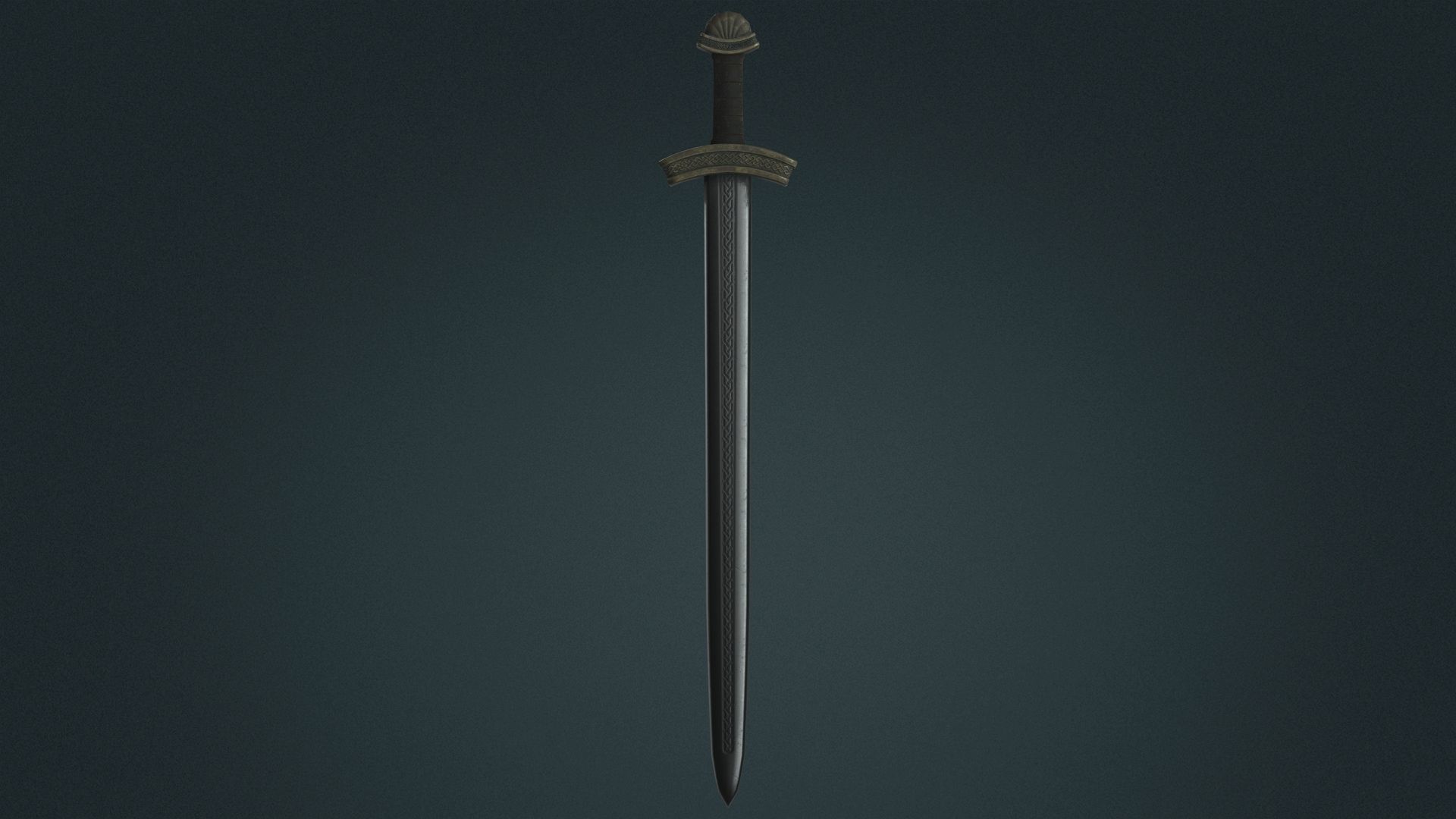 Viking Sword C - Fantasy Weapon Low-poly 3D model_8