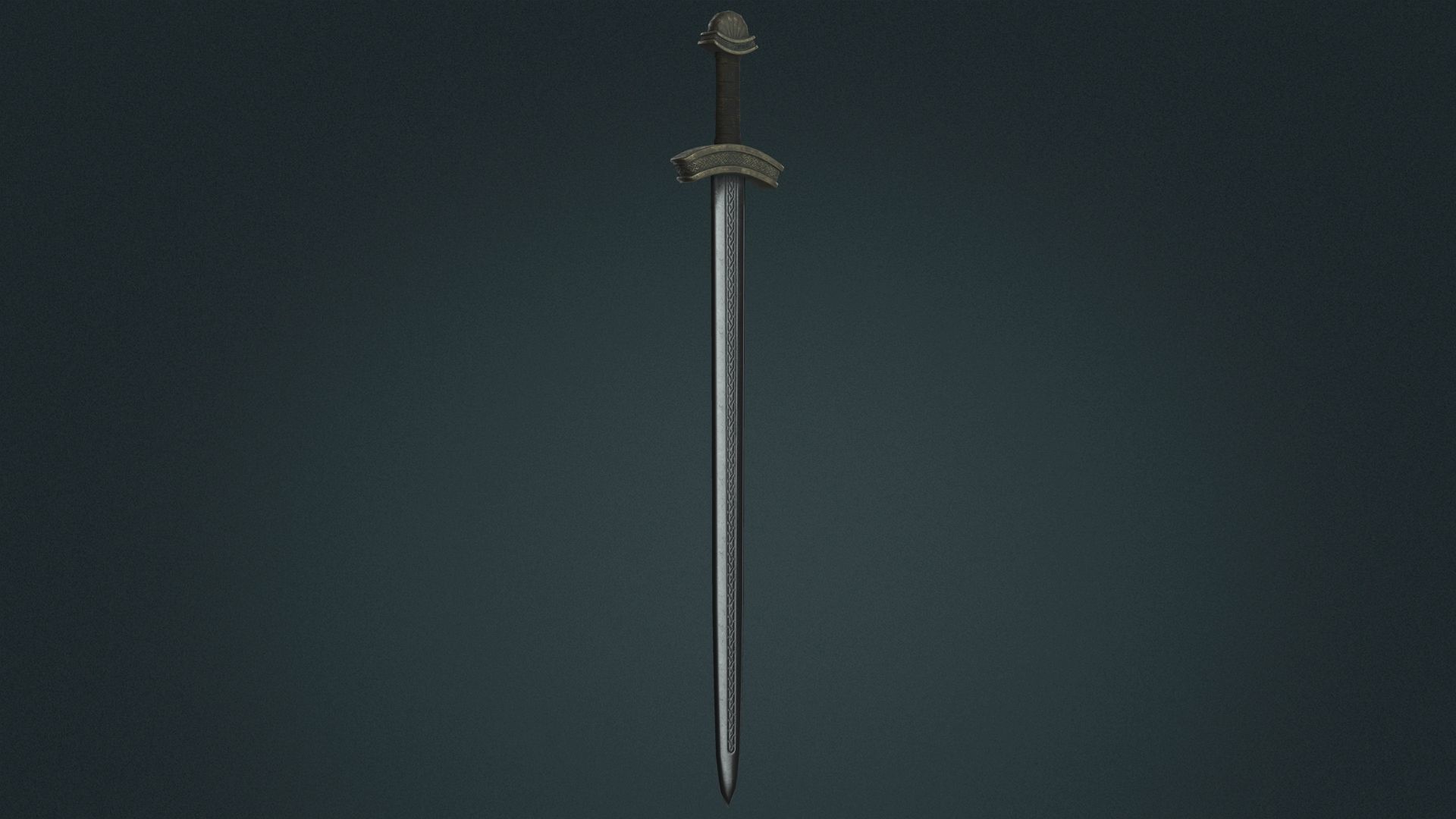 Viking Sword C - Fantasy Weapon Low-poly 3D model_1