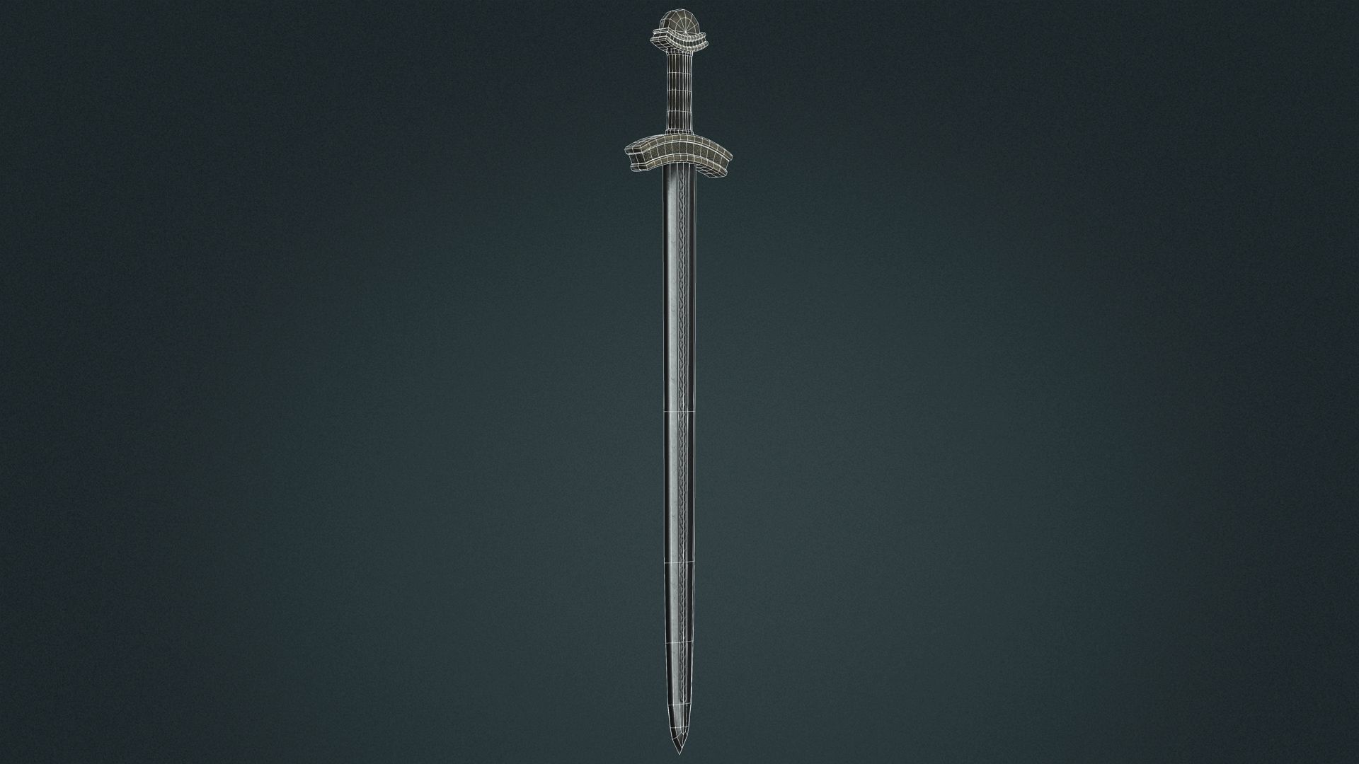 Viking Sword C - Fantasy Weapon Low-poly 3D model_5