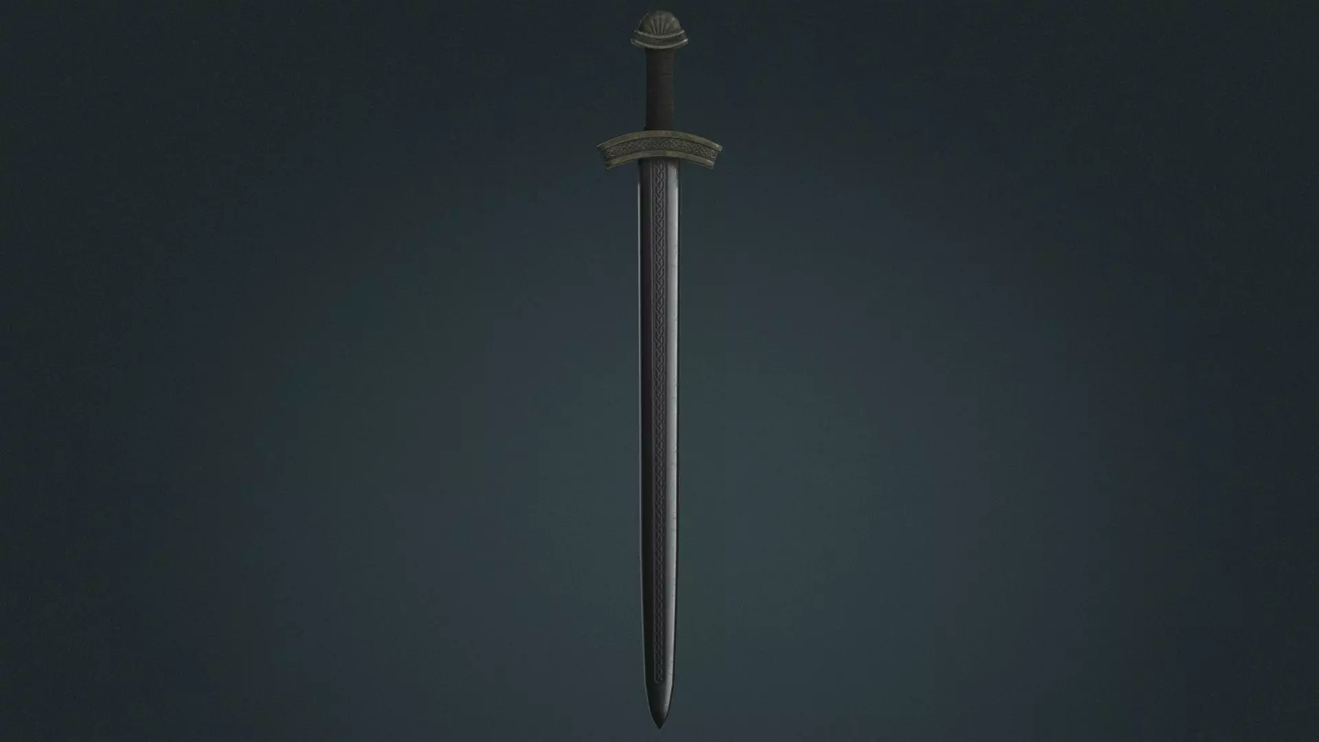 Viking Sword C - Fantasy Weapon Low-poly 3D model_0