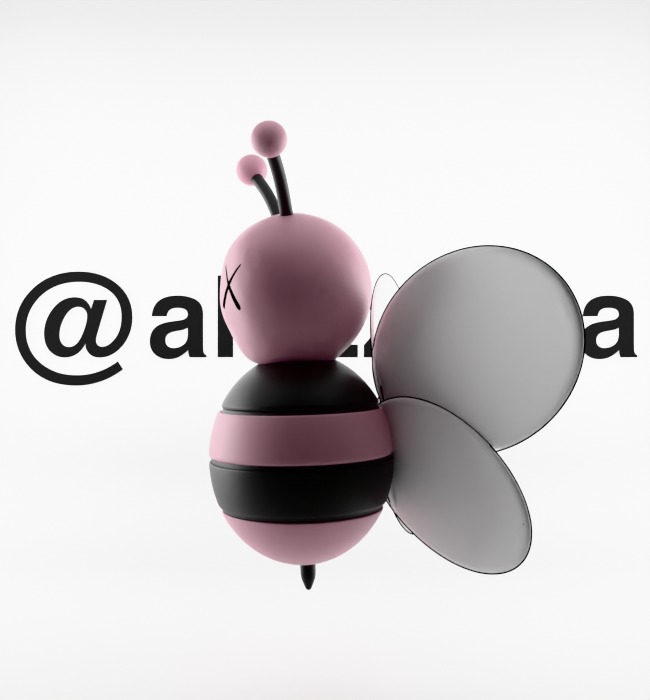 Kaws Dior Bee Textured Low-poly 3D model_9