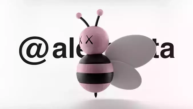 Kaws Dior Bee Textured Low-poly 3D model