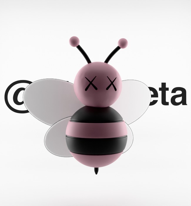 Kaws Dior Bee Textured Low-poly 3D model_36