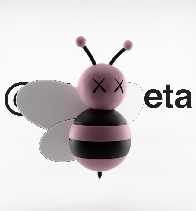 Kaws Dior Bee Textured Low-poly 3D model_35