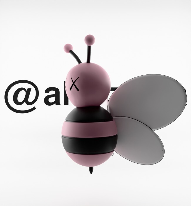 Kaws Dior Bee Textured Low-poly 3D model_7