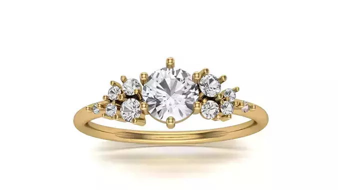 Engagement Ring STL 3D Model for Jewelry Design