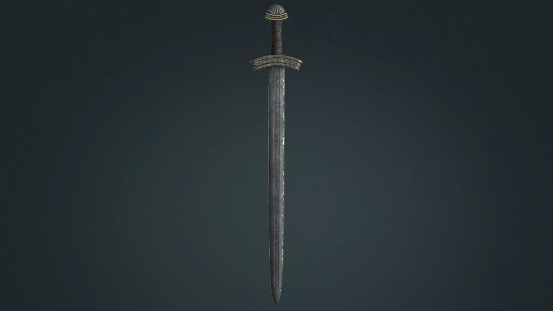 Viking Sword E - Fantasy Weapon Low-poly 3D model_0