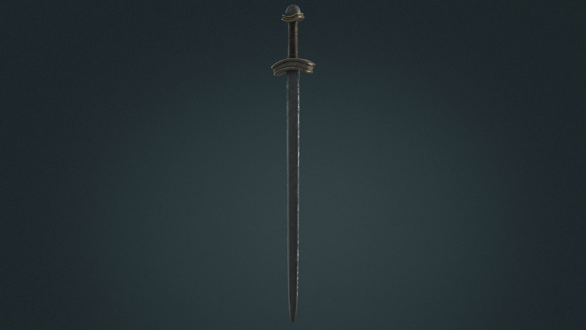 Viking Sword E - Fantasy Weapon Low-poly 3D model_3