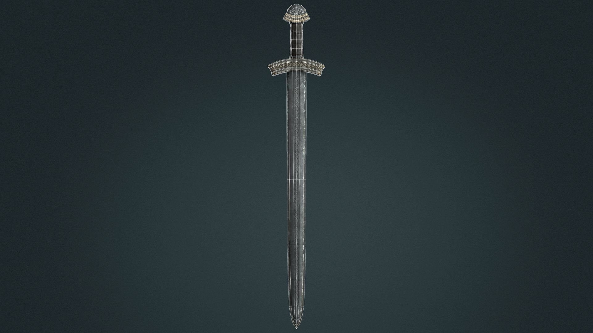 Viking Sword E - Fantasy Weapon Low-poly 3D model_12