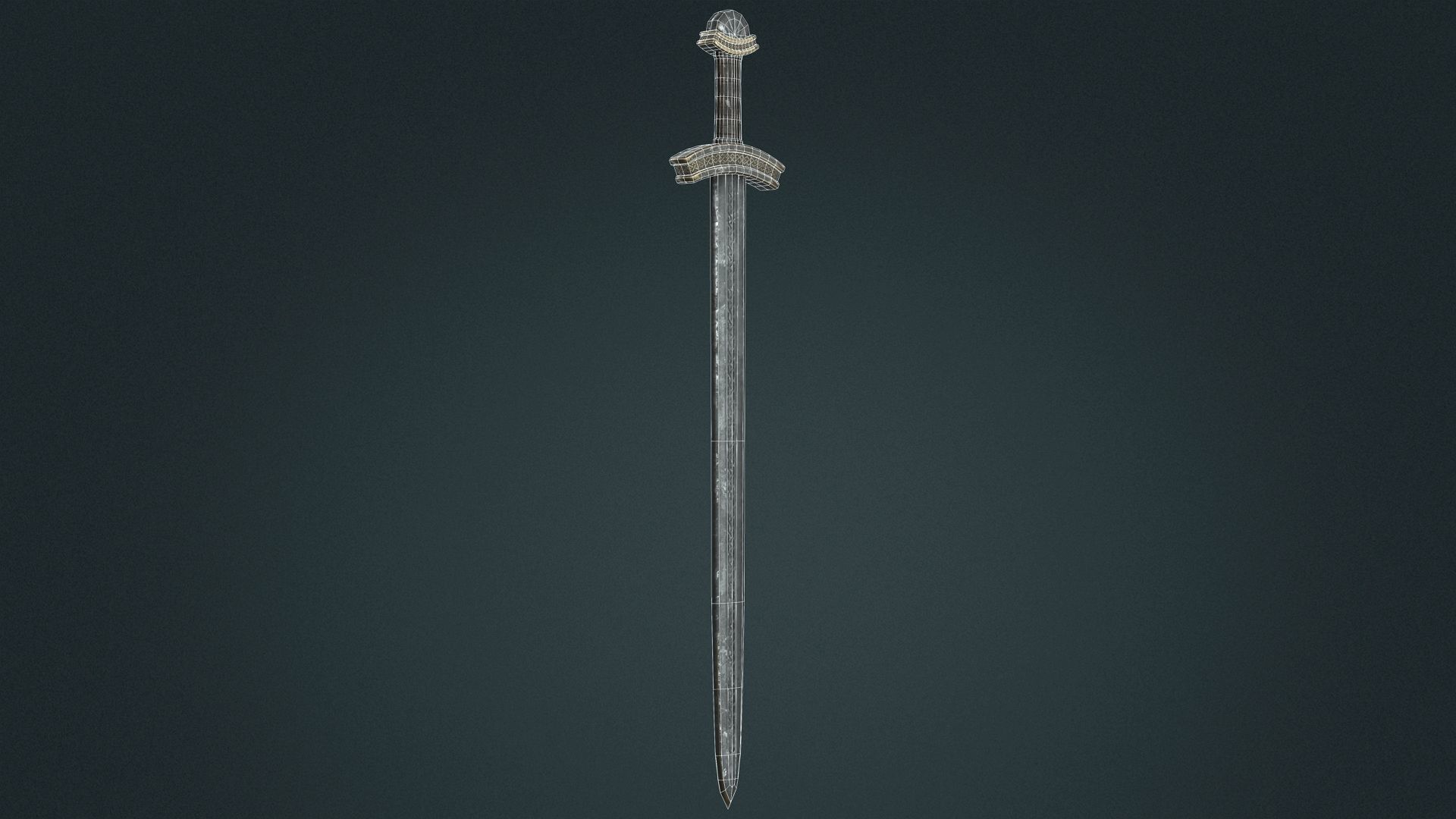 Viking Sword E - Fantasy Weapon Low-poly 3D model_13