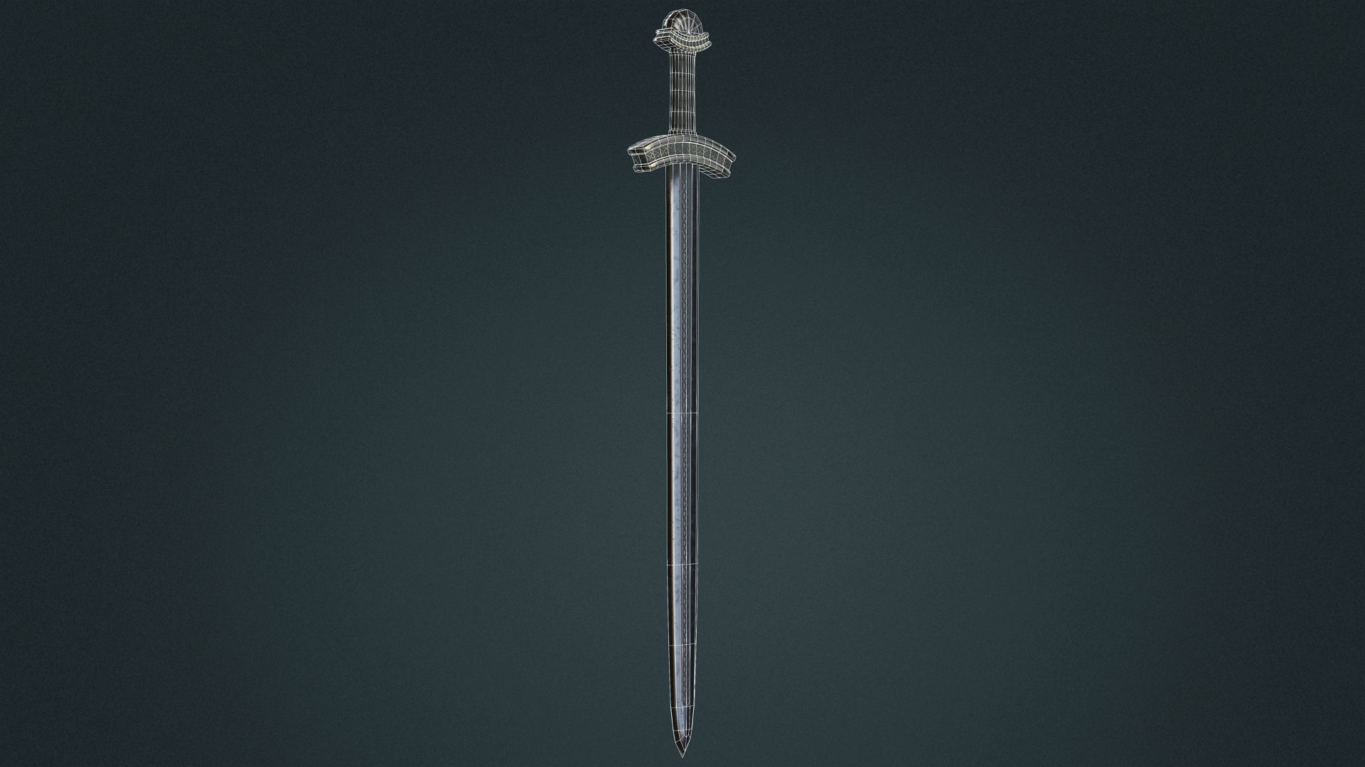 Viking Sword F - Fantasy Weapon Low-poly 3D model_5