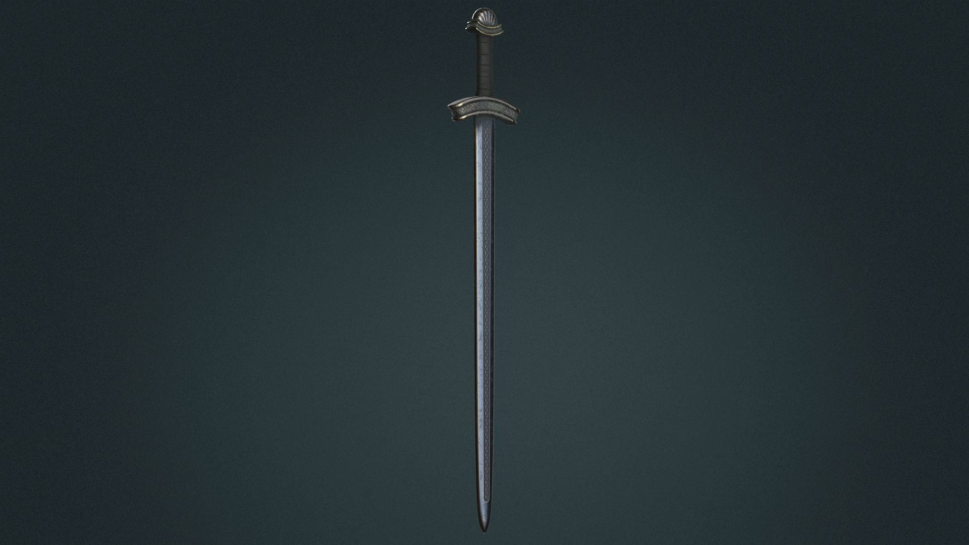 Viking Sword F - Fantasy Weapon Low-poly 3D model_9