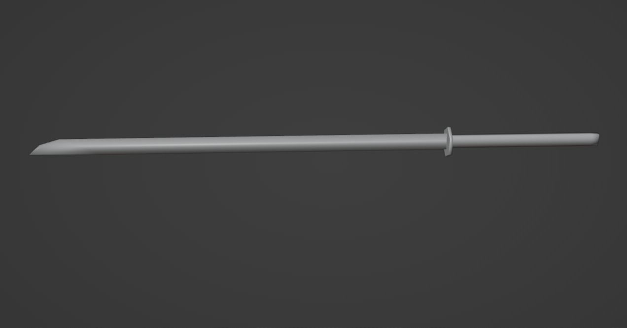 Katana and Scabbard with Suport PBR Lowpoly Low-poly 3D model_12