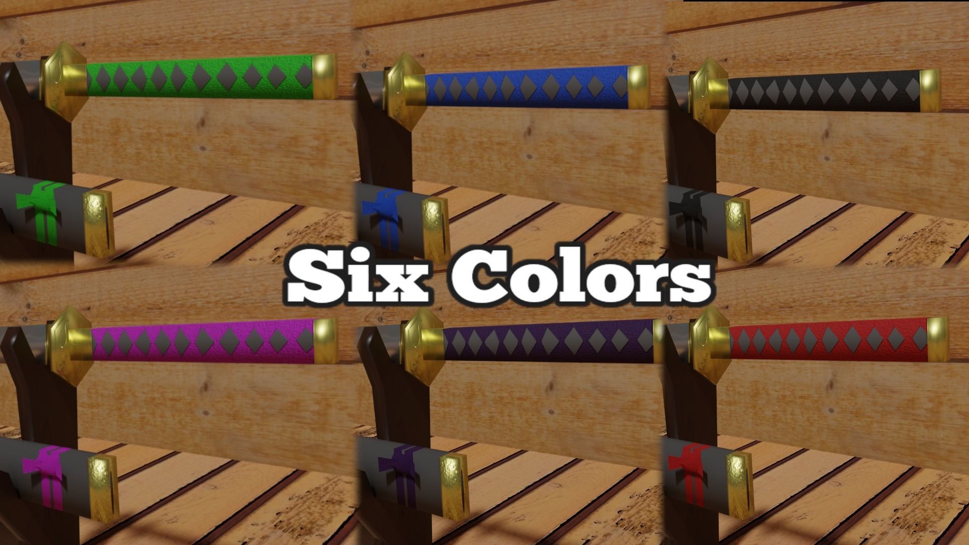 Katana and Scabbard with Suport PBR Lowpoly Low-poly 3D model_2