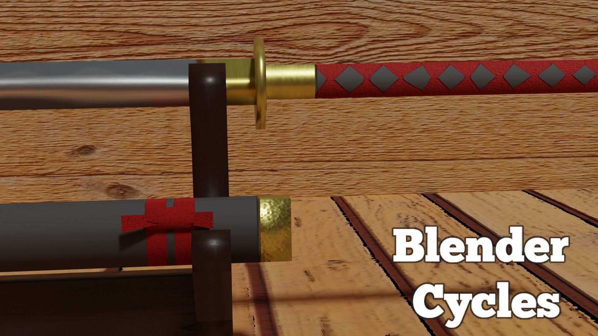 Katana and Scabbard with Suport PBR Lowpoly Low-poly 3D model_3