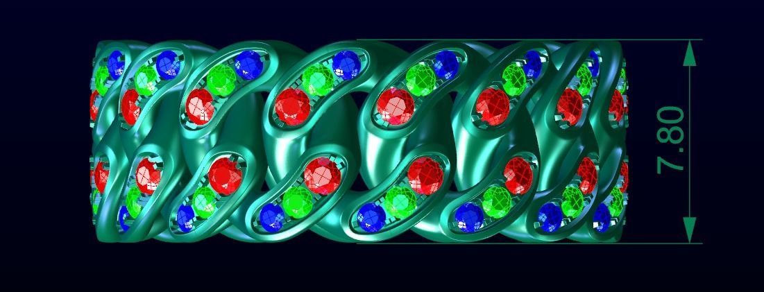 CUBAN RING COLECTION - All Size 3D Model Collection_27