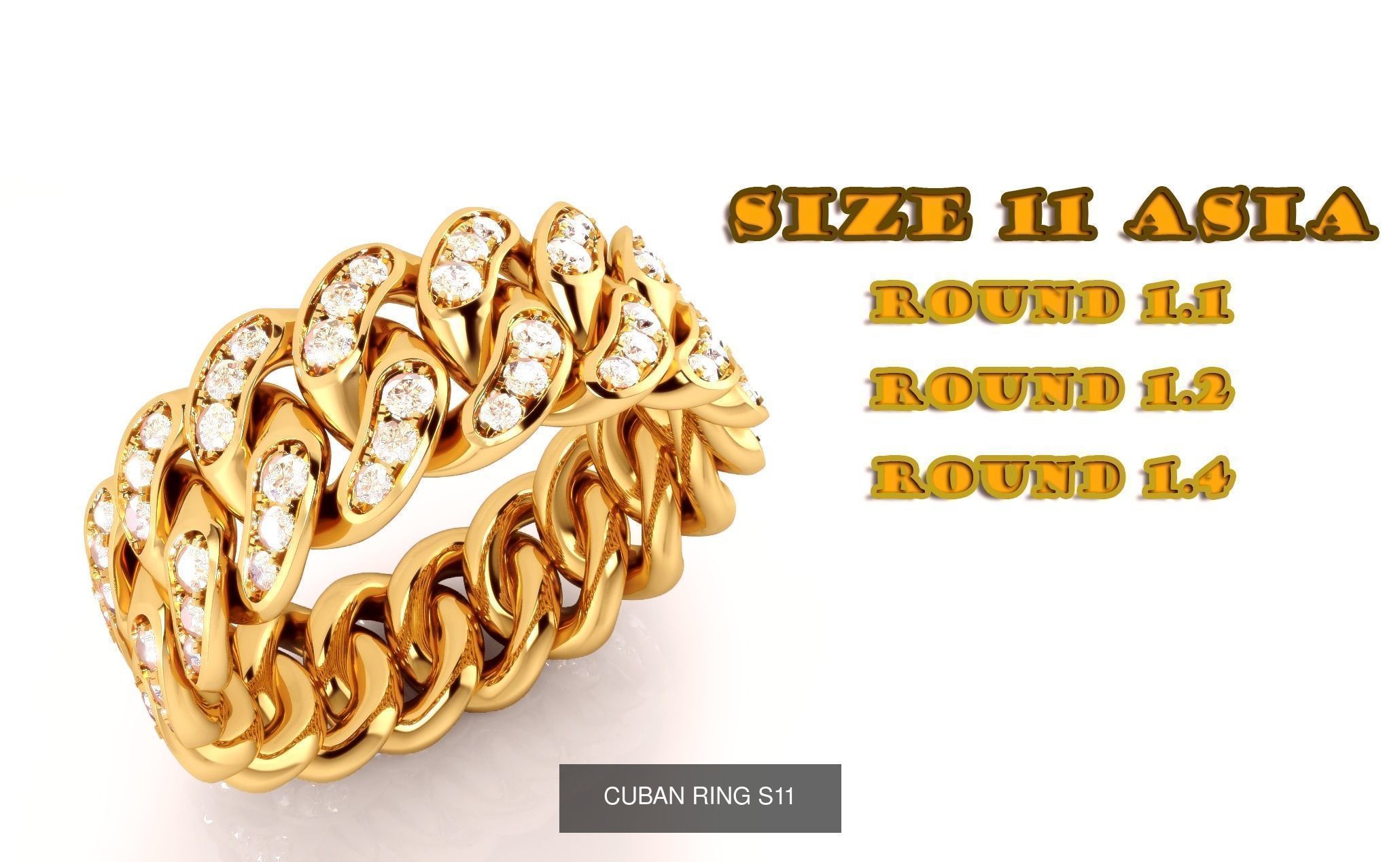 CUBAN RING COLECTION - All Size 3D Model Collection_15